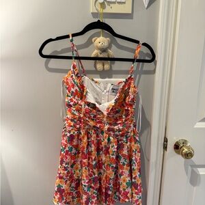 Colorful Floral Spaghetti Strap Dress PRINCESS POLLY